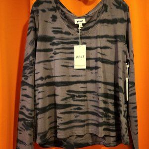 Long Sleeve PACT Stripe Tie-Dye Vintage Shirt